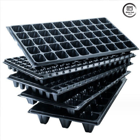 Plateau de semis en plastique épaissi, 21/32/50/72 Plateau de démarrage de germination cellulaire pour semis