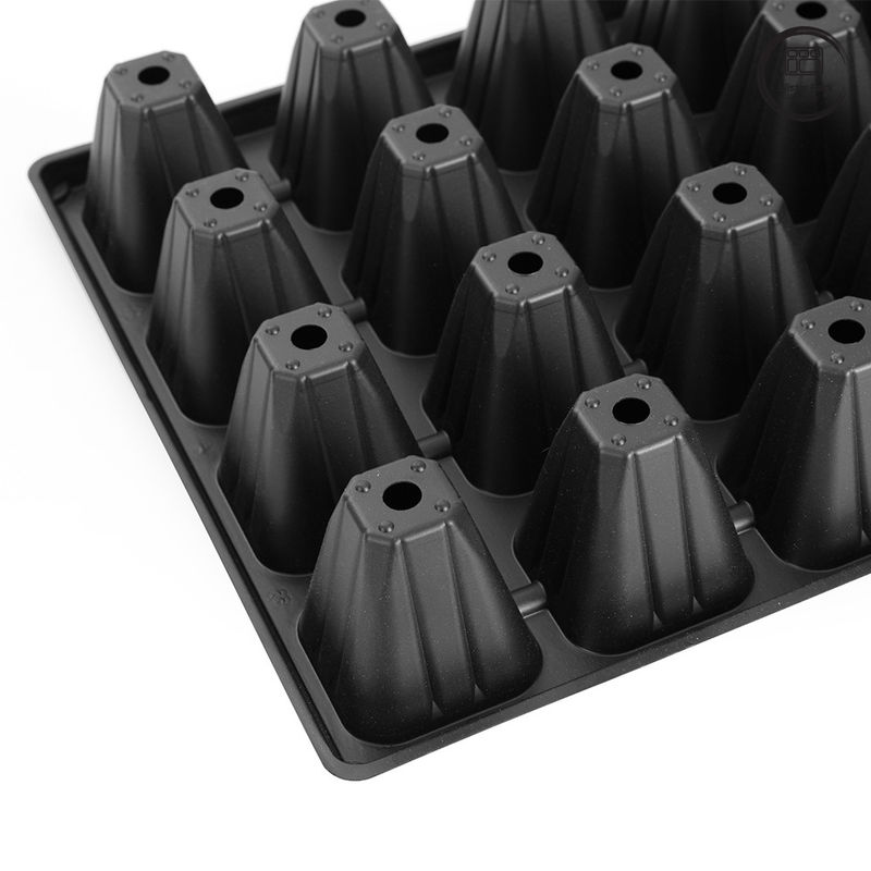Plateau de germination de semis respirant en plastique personnalisé, plateau de pépinière à 50 cellules pour la germination des semences