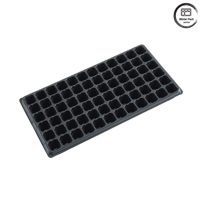 Plateau de semis pour la plantation d'arbres de jardin PS noir, plateau de germination dégradable à 50 cellules pour l'usage en pépinière