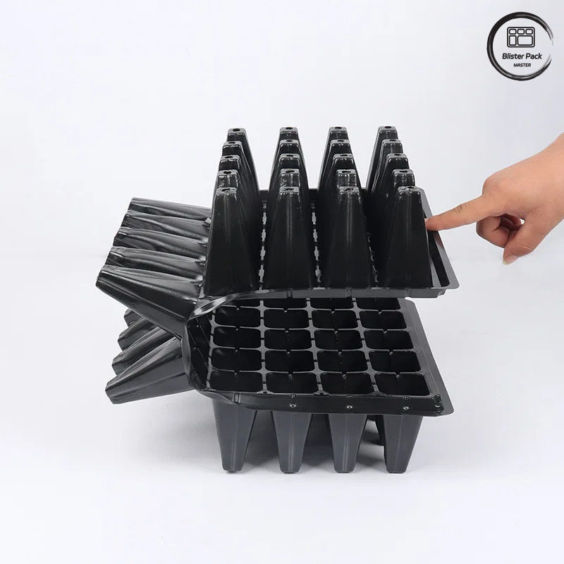 Vente en gros de 50 plateaux de semis d'arbres à cellules profondes, plateaux de germination de semences en plastique durable pour les pépinières et les jardins