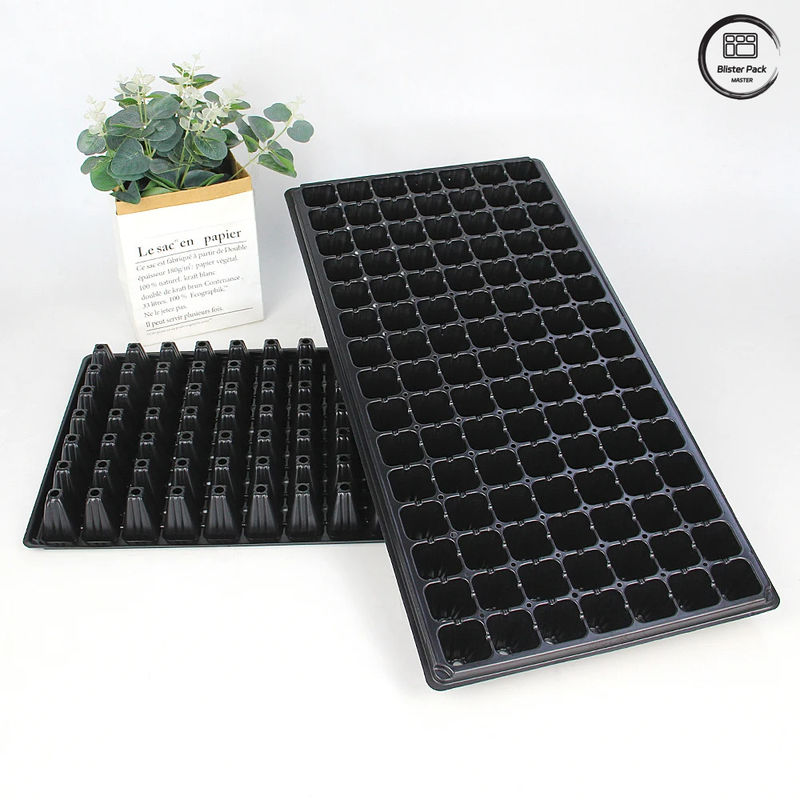 50 semis Plateaux de semis de cellules de couleur noire ou personnalisée Conception robuste pour l'agriculture